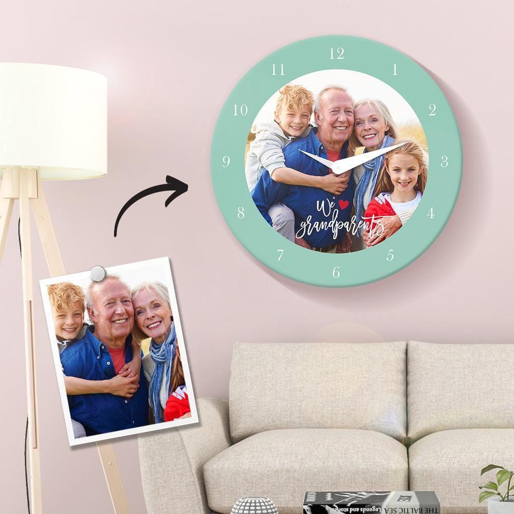 Custom Wall Clock Custom Photo Clock Gift For Grandma - 25*25cm - Giftlab