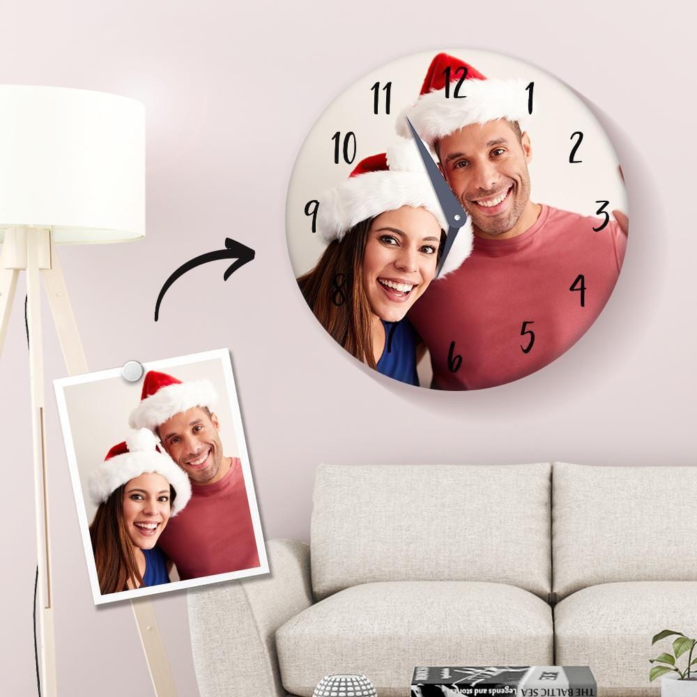 Picture Clock Custom Wall Clock Christmas Gift For Family - 25*25cm - Giftlab