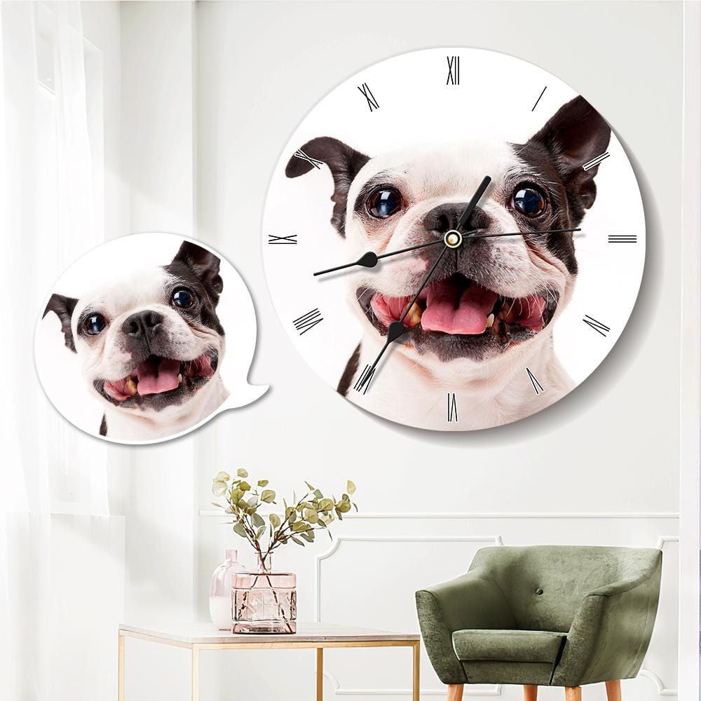 Custom Photo Clock Personalized Wall Clock Gift For Pet Lover - 25*25cm - Giftlab