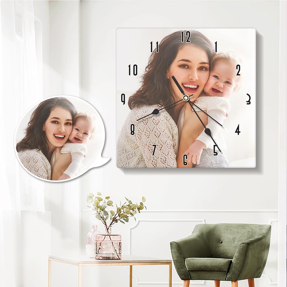 Custom Wall Clock Custom Photo Clock Sympathy Gifts for Loss of Mother - 20*20cm - Giftlab