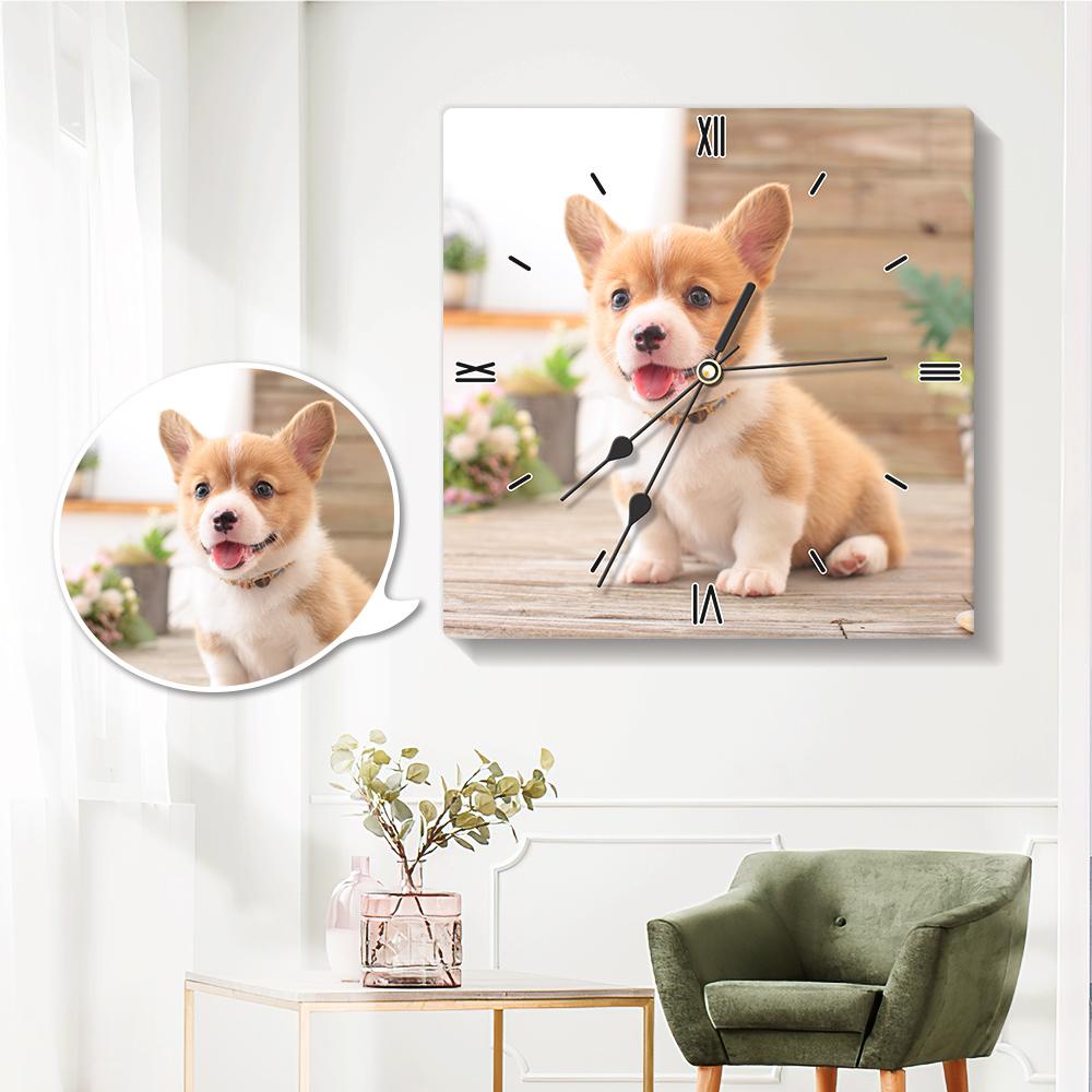 Custom Photo Clock Dog Memorial Gift For Dog Lovers - 20*20cm - Giftlab
