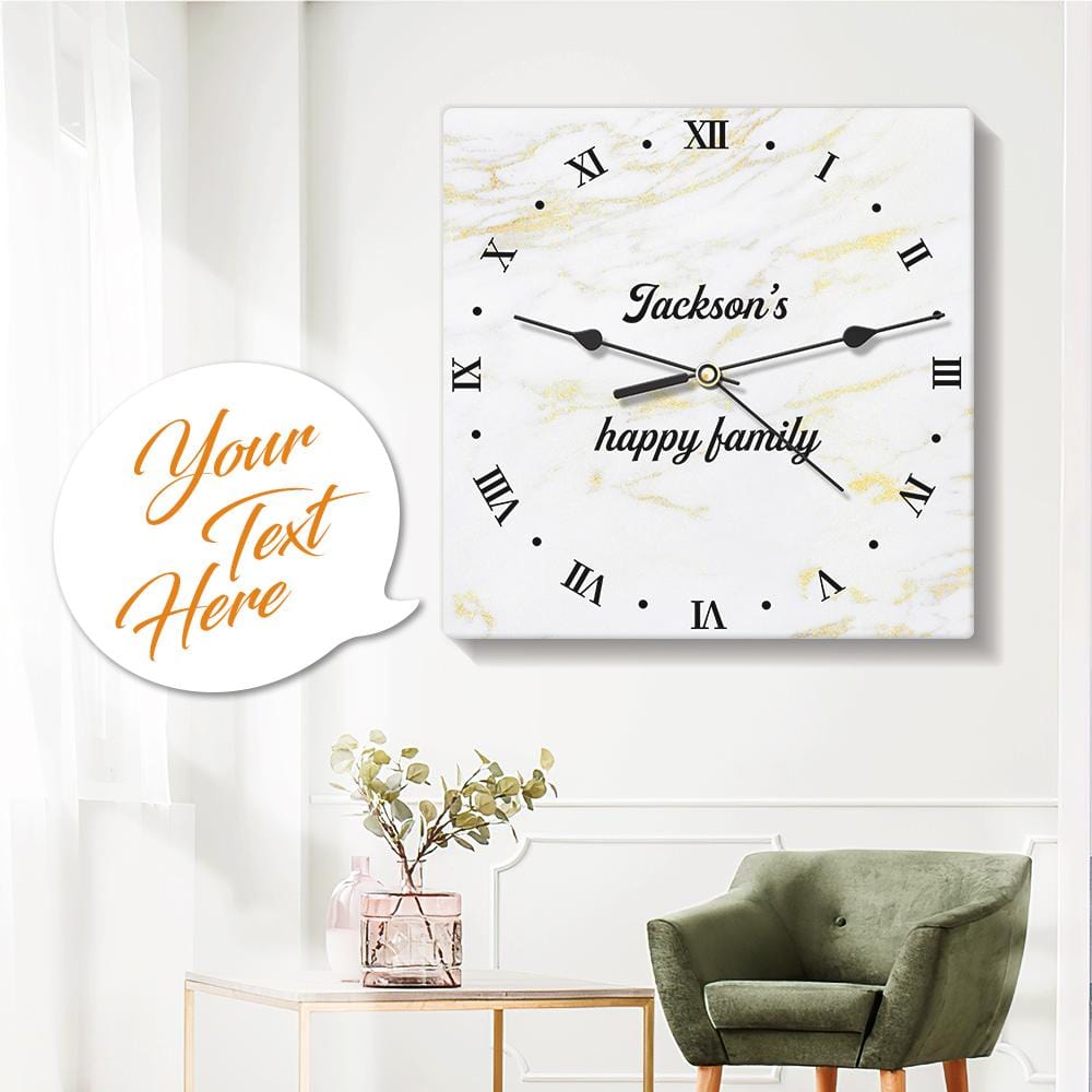 Engraved Wall Clock Custom Photo Clock Square Clock Fashion Style 7.87*7.87in - Giftlab