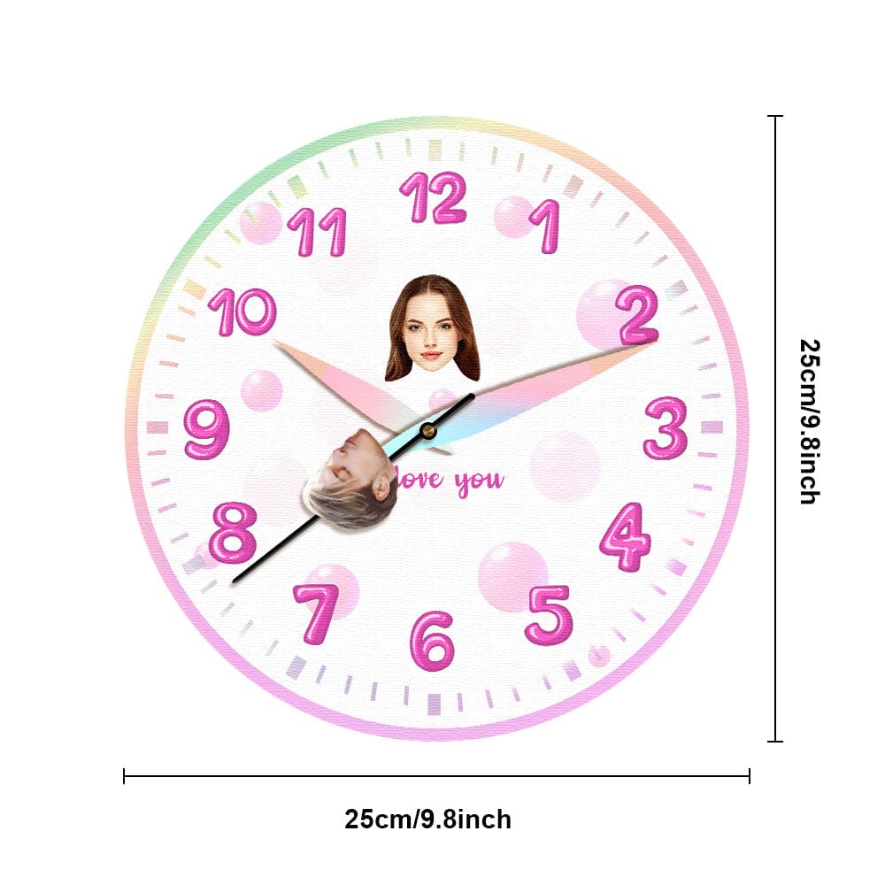 Custom Face Clock Kiss My Girl All the Time Personalized Text - Giftlab
