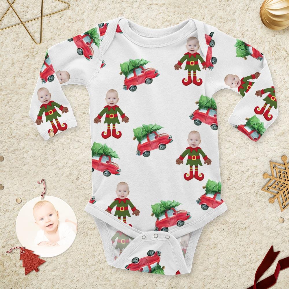 Personalized Newborn Onesie Christmas Elf Baby Bodysuits Newborn Christmas Gifts - Giftlab