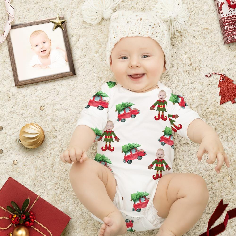 Personalized Newborn Onesie Christmas Elf Baby Bodysuits Newborn Christmas Gifts - Giftlab