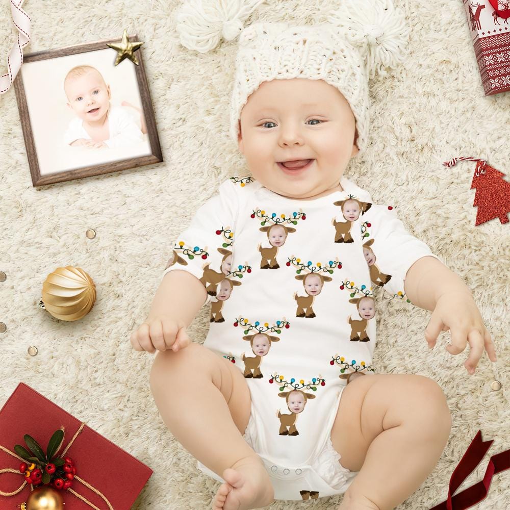 Custom Baby's First Christmas Outfit Elk Pattern Funny Infant christmas gifts - Giftlab