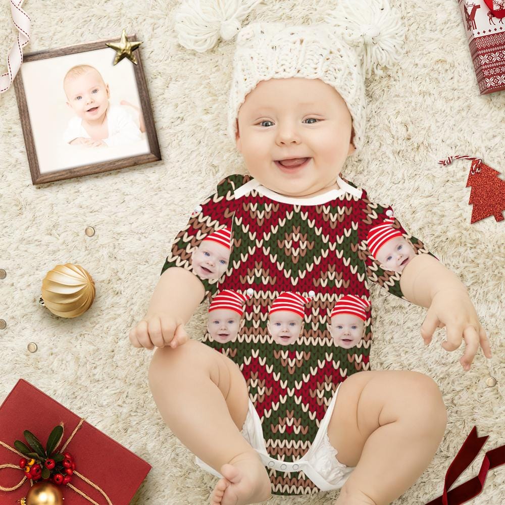Customized Infant Onesies Infant Christmas Dress Plaid Pattern Baby Christmas Gift - Giftlab