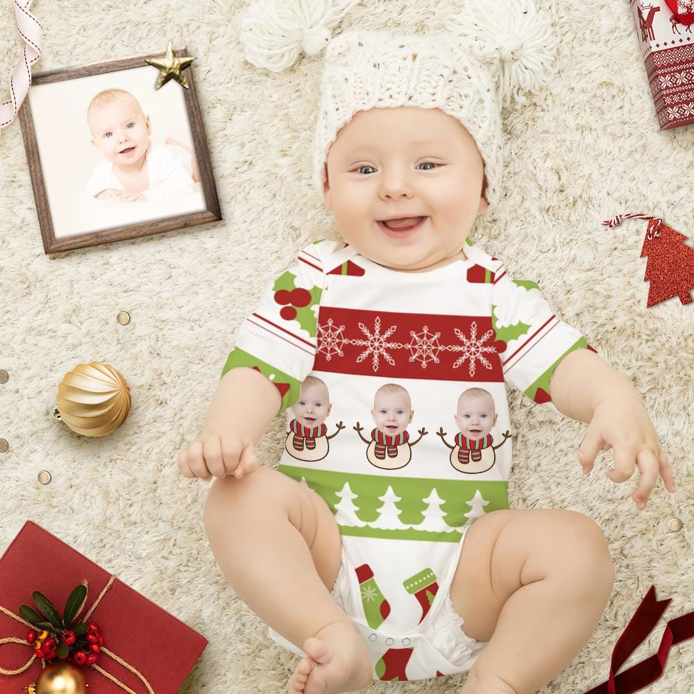 Custom Infant Christmas Pajama Baby's First Christmas Outfit Christmas Gifts For Newborn - Giftlab