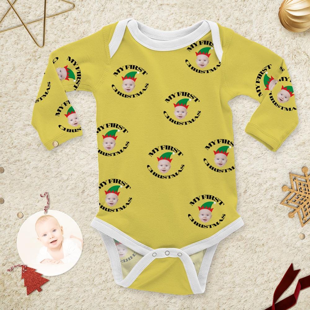Personalized Newborn Onesie Baby's First Christmas Outfit Newborn Christmas Gifts - Giftlab
