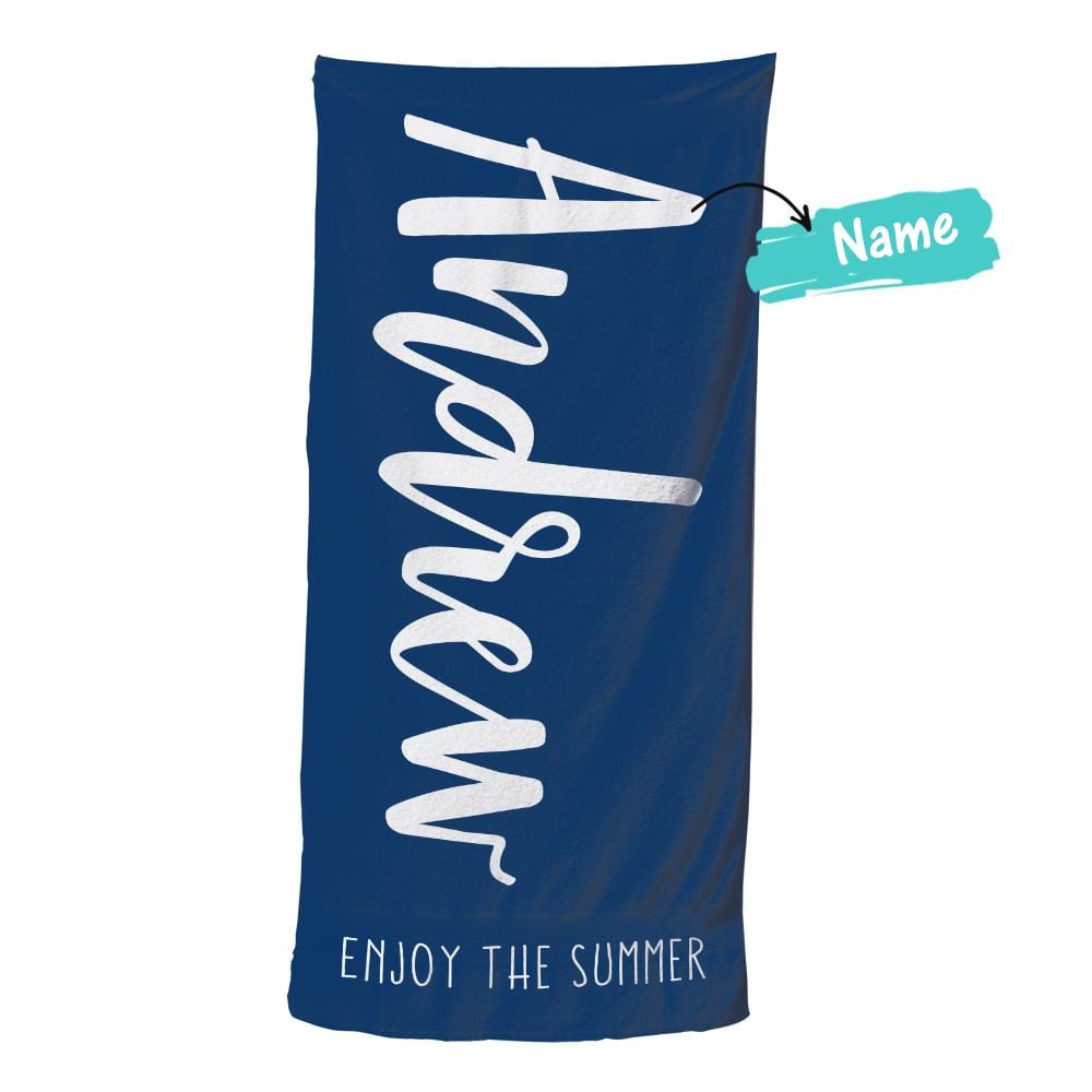 Custom Text Beach Towel For Unisex Towel For Polyester Bath Towel 31.2in*50.7in - Giftlab