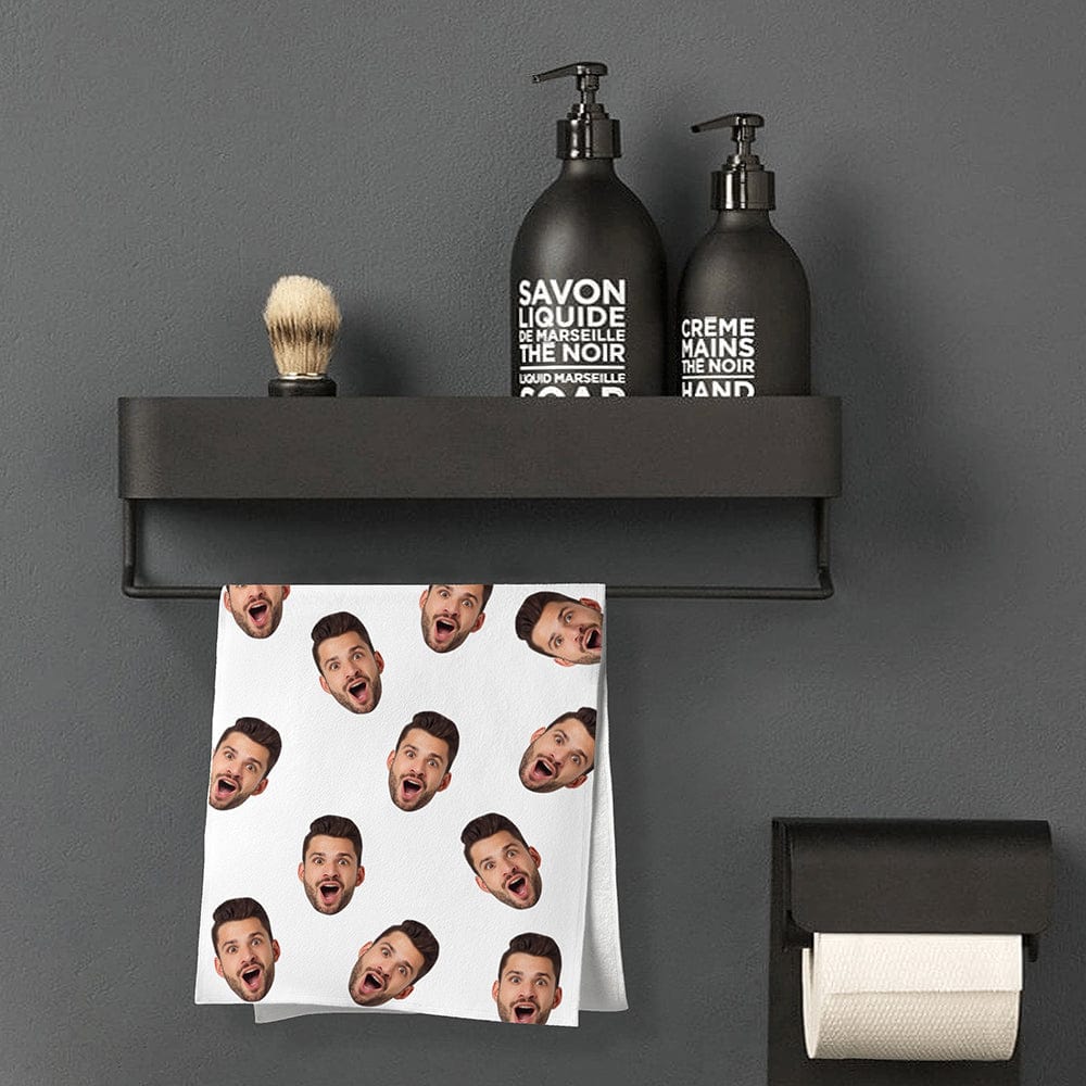 Design Your Own Towel With Face Funny Gifts for Family Personalized White Towel - Giftlab