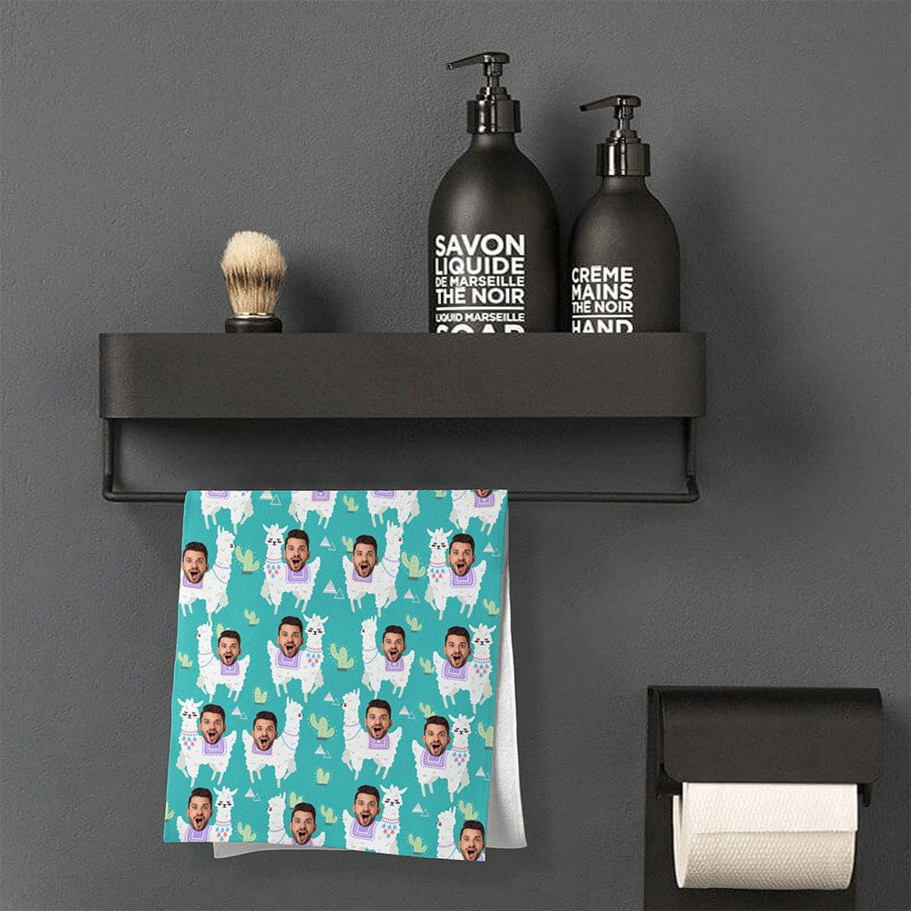 Custom Hand Towel With Faces Personalized Photo Towel Funny Gifts for Friends Sheep - Giftlab