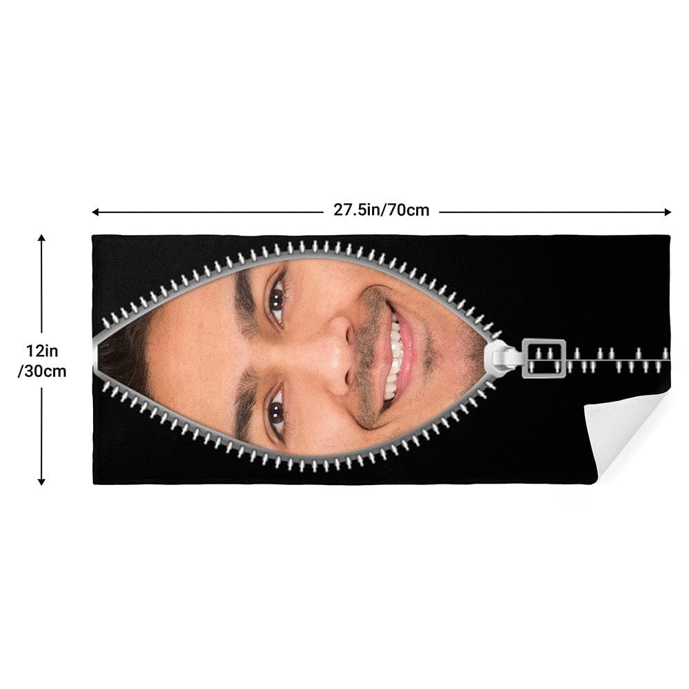 Funny Towel With Faces Zipper Towel Personalized Towel Funny Gifts for Him - Giftlab