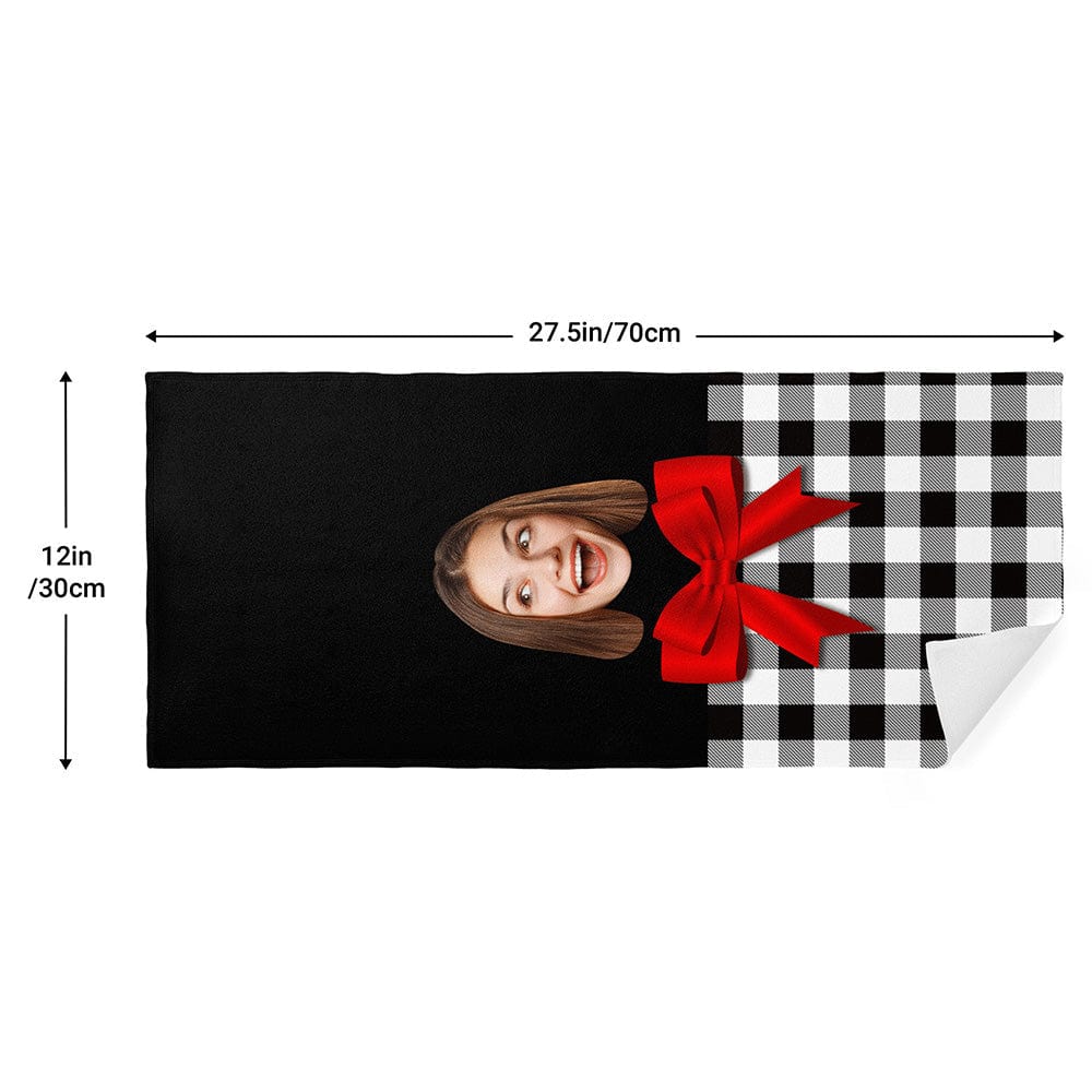 Personalized Face Towel Custom Towel Funny Gift for Her With Bow - Giftlab