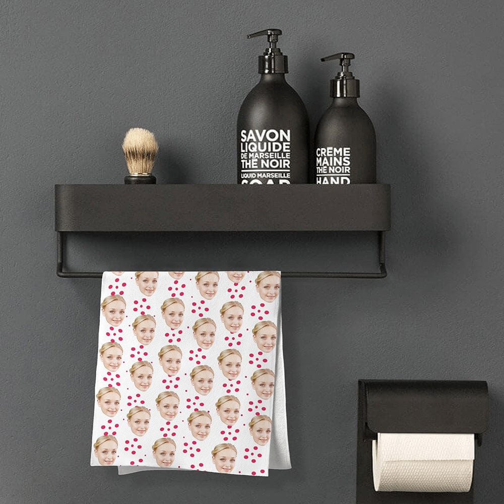 Customized Towel With Face Personalized Towel Gifts for Women Red Circle - Giftlab