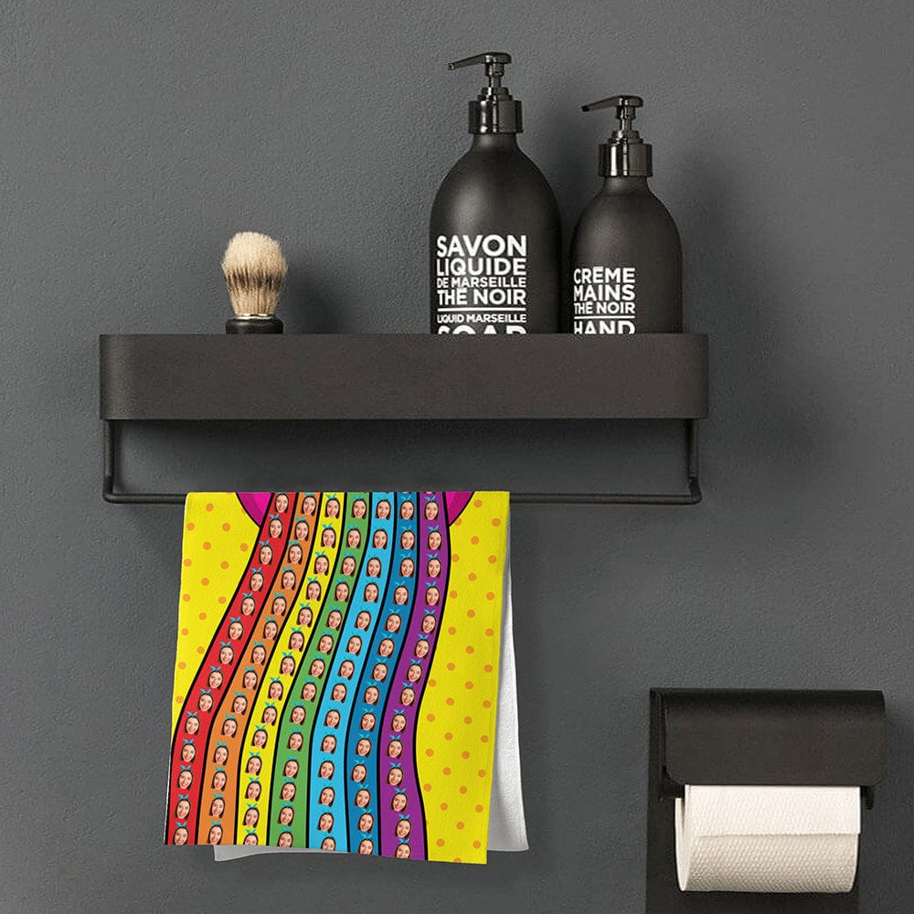 Design Your Own Towel With Face Funny Gifts for Her - Rainbow Tongue - Giftlab