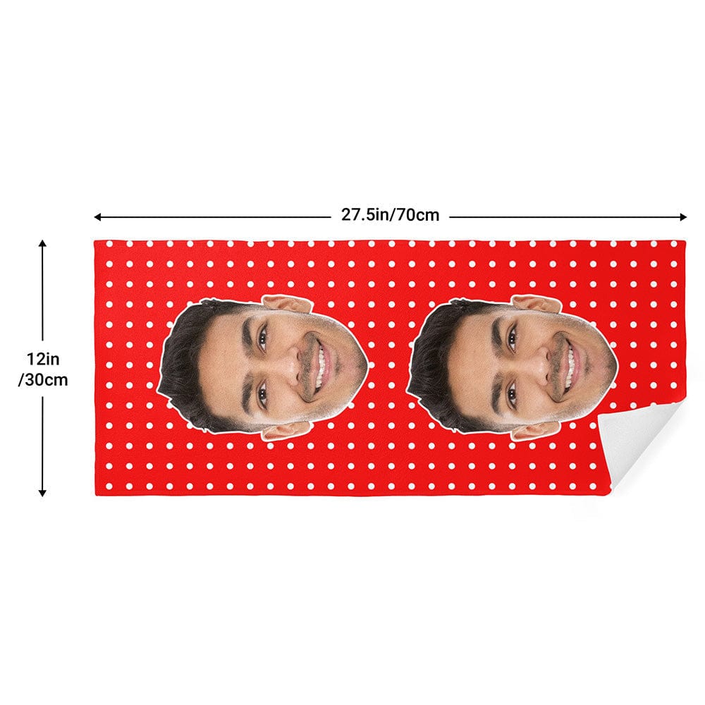 Custom Face Towel Personalized Photo Towel Funny Gift for Him - Polka Dots - Giftlab