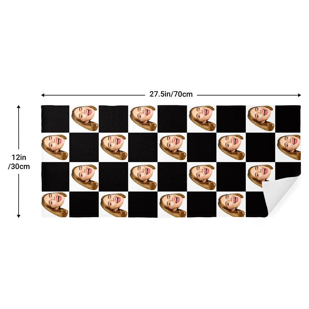 Custom Face Towel Chess Board Towel Personalized Gifts for Girlfriend - Giftlab