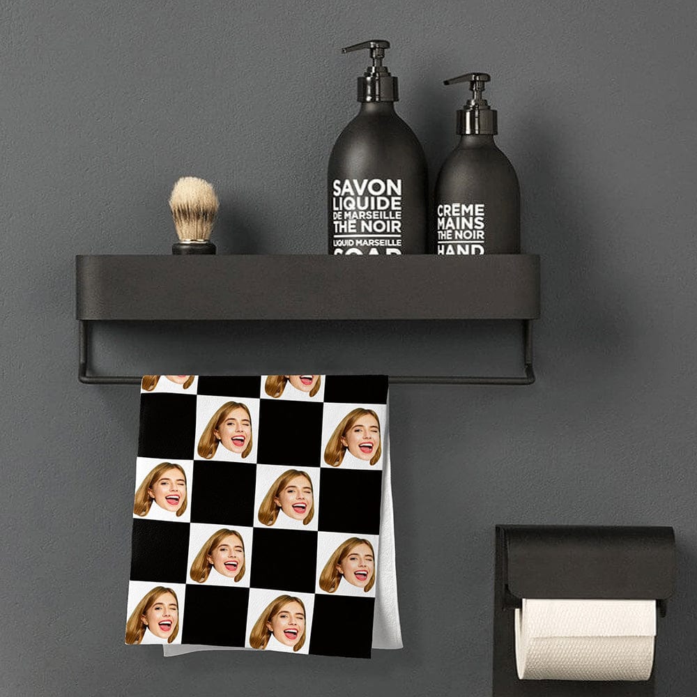 Custom Face Towel Chess Board Towel Personalized Gifts for Girlfriend - Giftlab