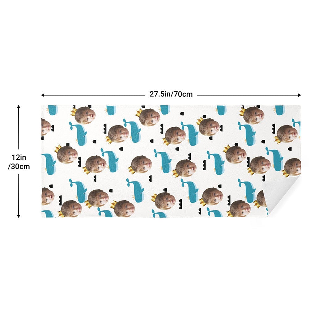 Custom Face Towel Personalised Towel Gifts for Kids - Whales Towel - Giftlab