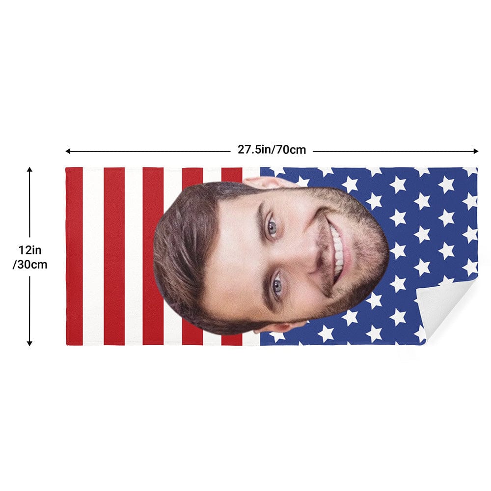 Design Your Own Towel With Face Personalized Towel Funny Gifts for Friends - Flag - Giftlab