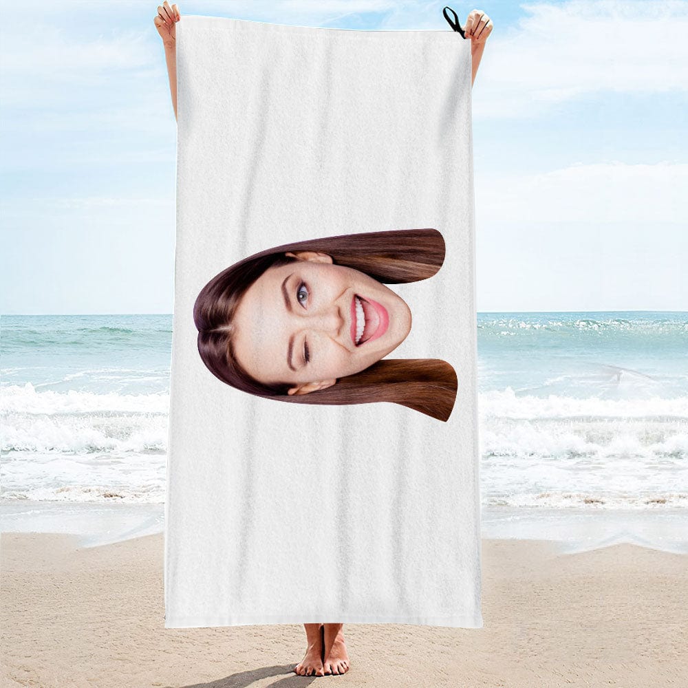 Photo Beach Towel Custom Towel Funny Towel Gift For Her - Giftlab