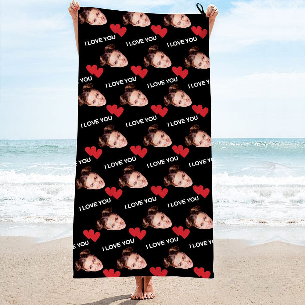 Personalized Photo Towel Custom Beach Towels Gift Women - Giftlab