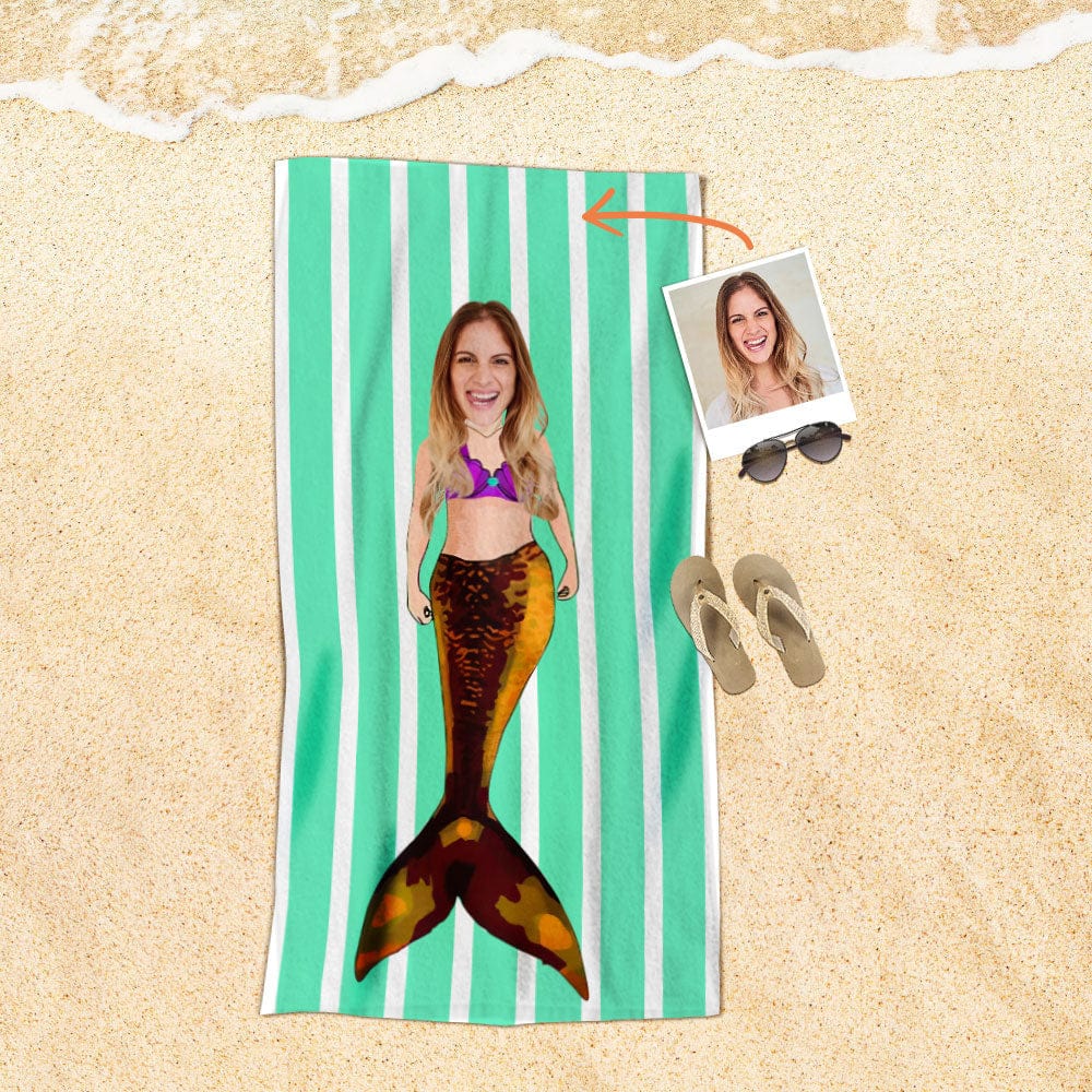 Custom Face Beach Towel Personalized Beach Towel Funny Gift for Summer - Giftlab