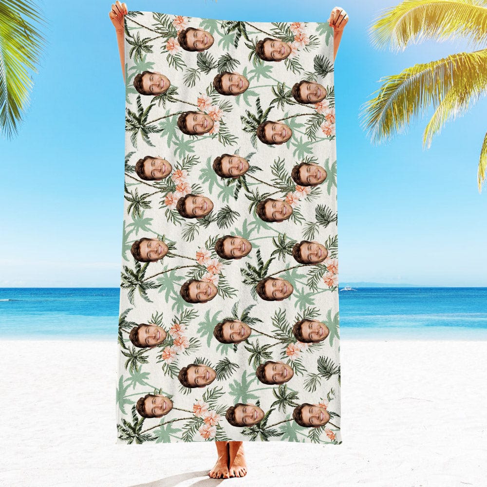 Personalized Beach Towels with Photo Custom Summer Trees Beach Towel - GiftLab