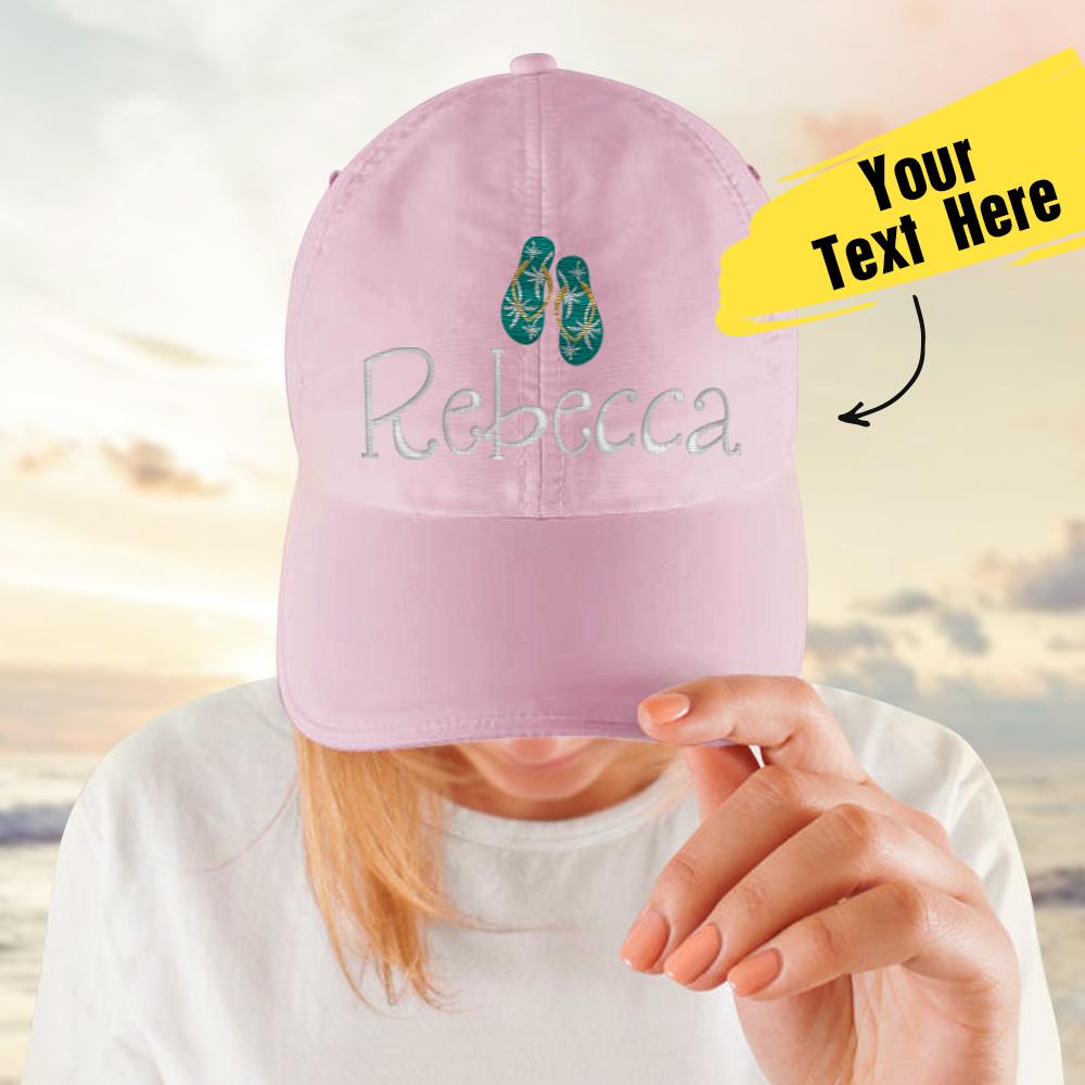 Custom Text Cap for Girl Travel Cap Comfortable Pink - Giftlab