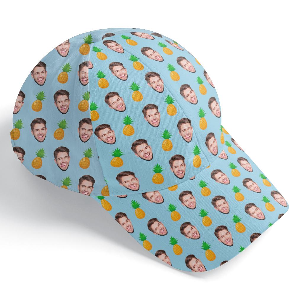 Custom Face Cap Unisex for Summer Cap for Travel Pineapple Cap - Giftlab