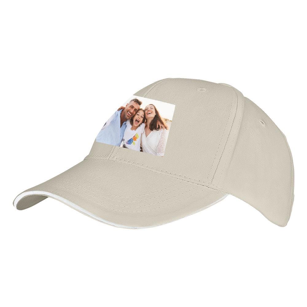 Custom Photo Baseball Cap Khaki Valentine's Day Gifts - Giftlab