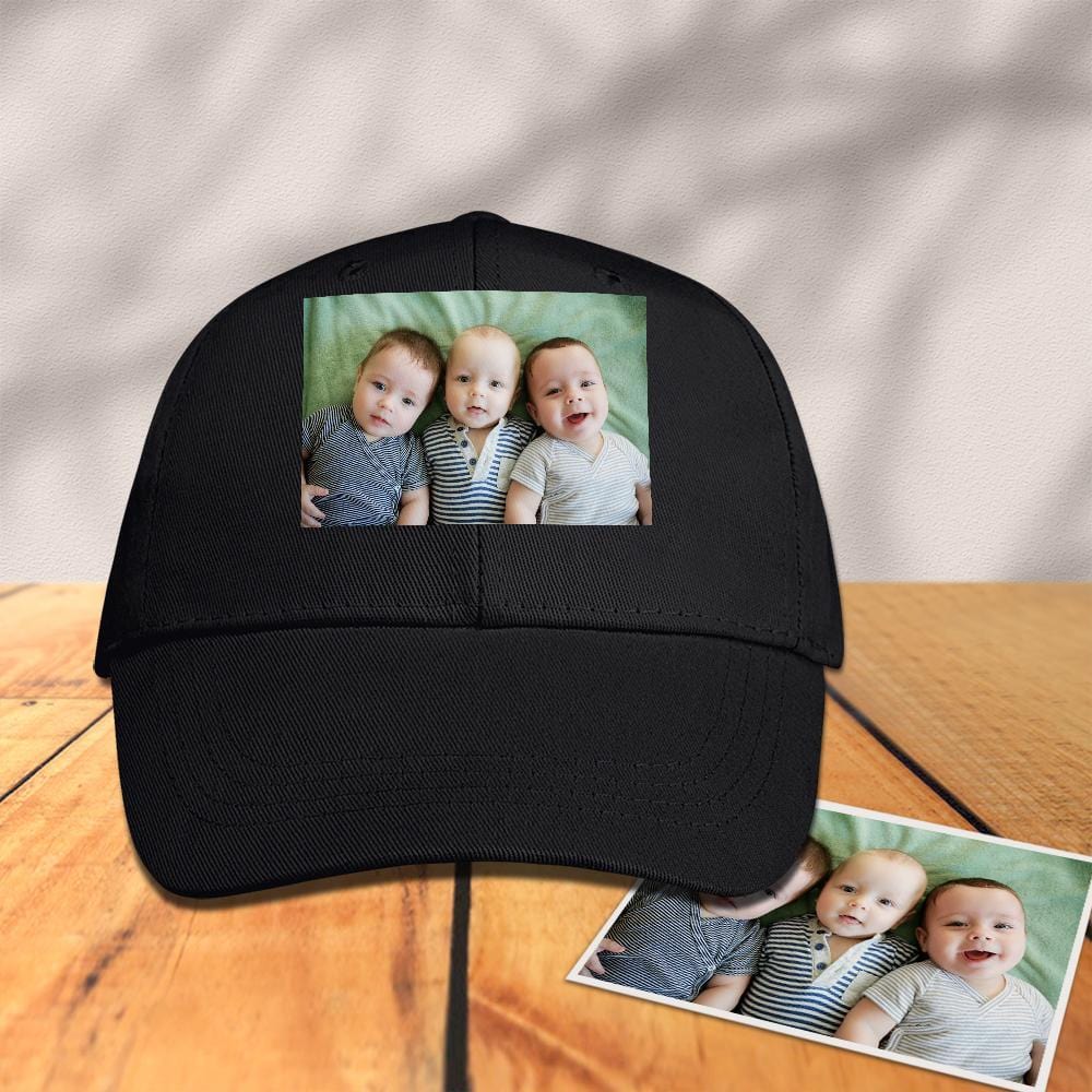 Custom Photo Baseball Cap Black for Sports - Giftlab