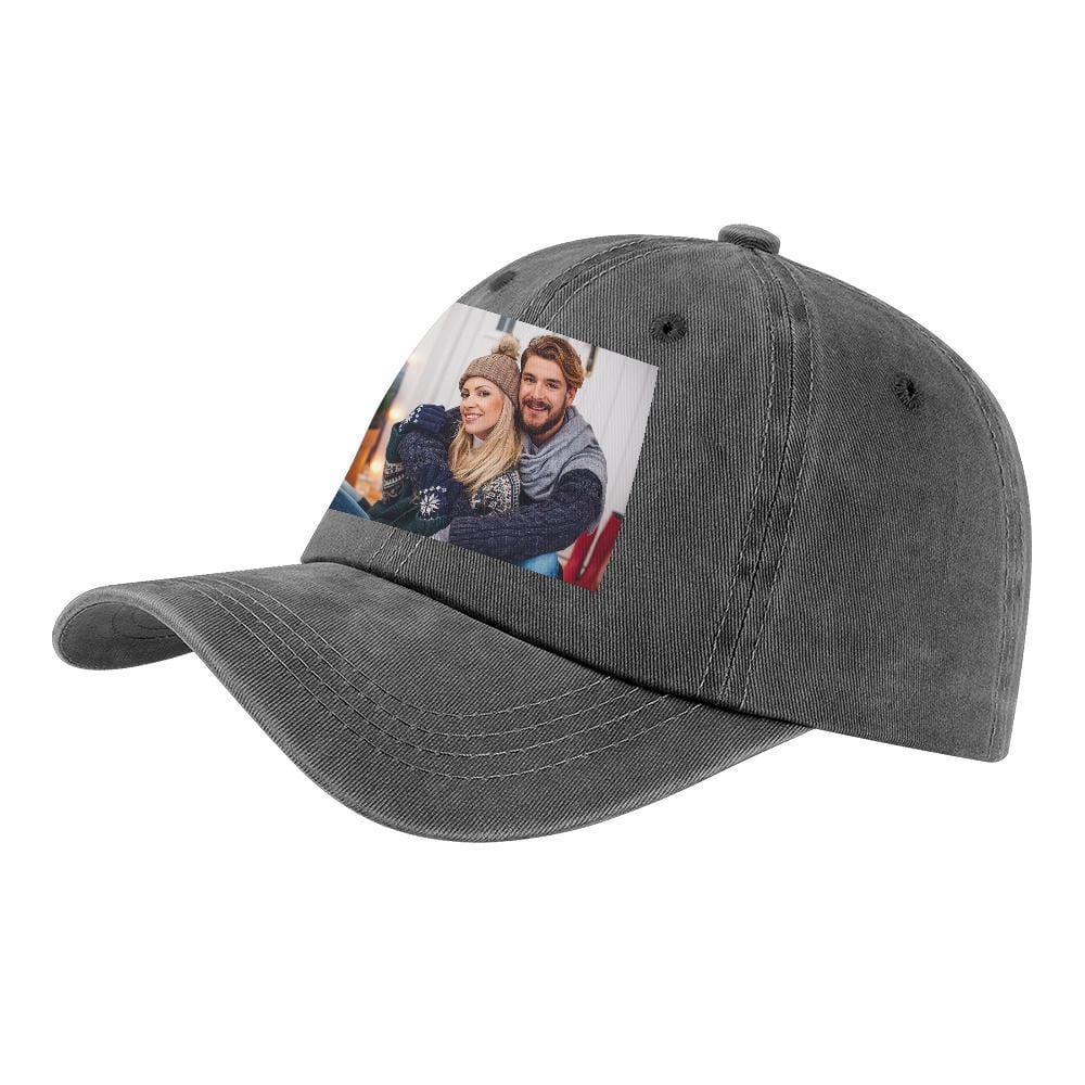 Custom Photo Baseball Cap Valentine's Day Gifts - Grey - Giftlab