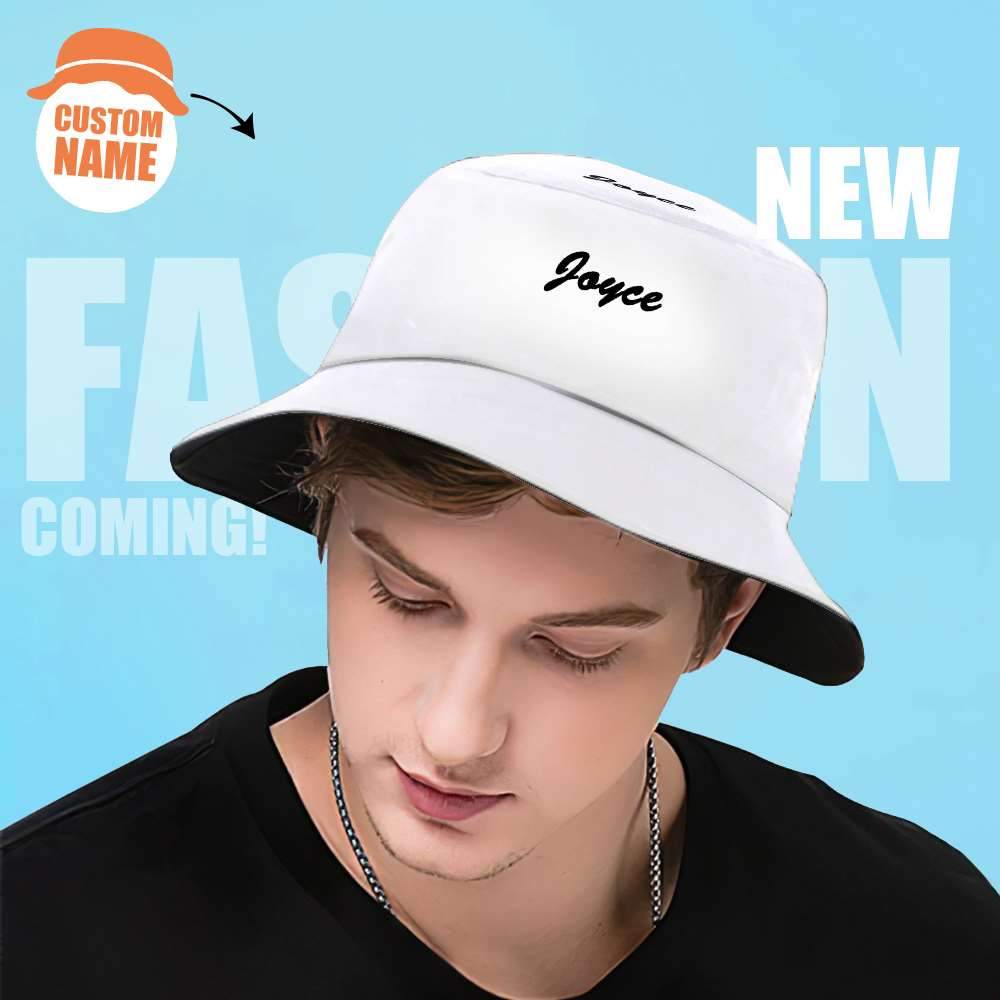 Custom Print Bucket Hat Custom Fishing Hats Custom Hats No Minimum - White - Giftlab