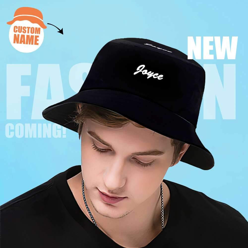 Custom Bucket Hat Name Print Bucket Hats Personalized Hats Printed Gifts - 4 Colors - Giftlab