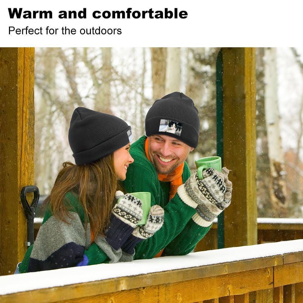 Custom Photo Beanie Hat Personalised Beanie Hats Gift for Couple - Giftlab