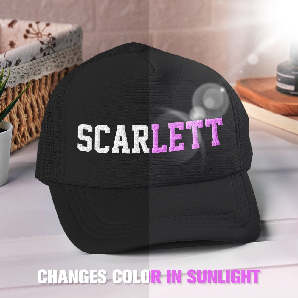 Custom Puff Print Trucker Hat Personalized Name Light-changing Foam Trucker Caps - Giftlab