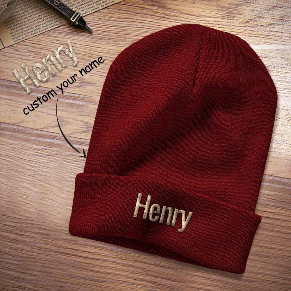 Personalized Knitted Hat Custom Name Beanie Hat Valentine's Day Gifts -4 Colors - Giftlab