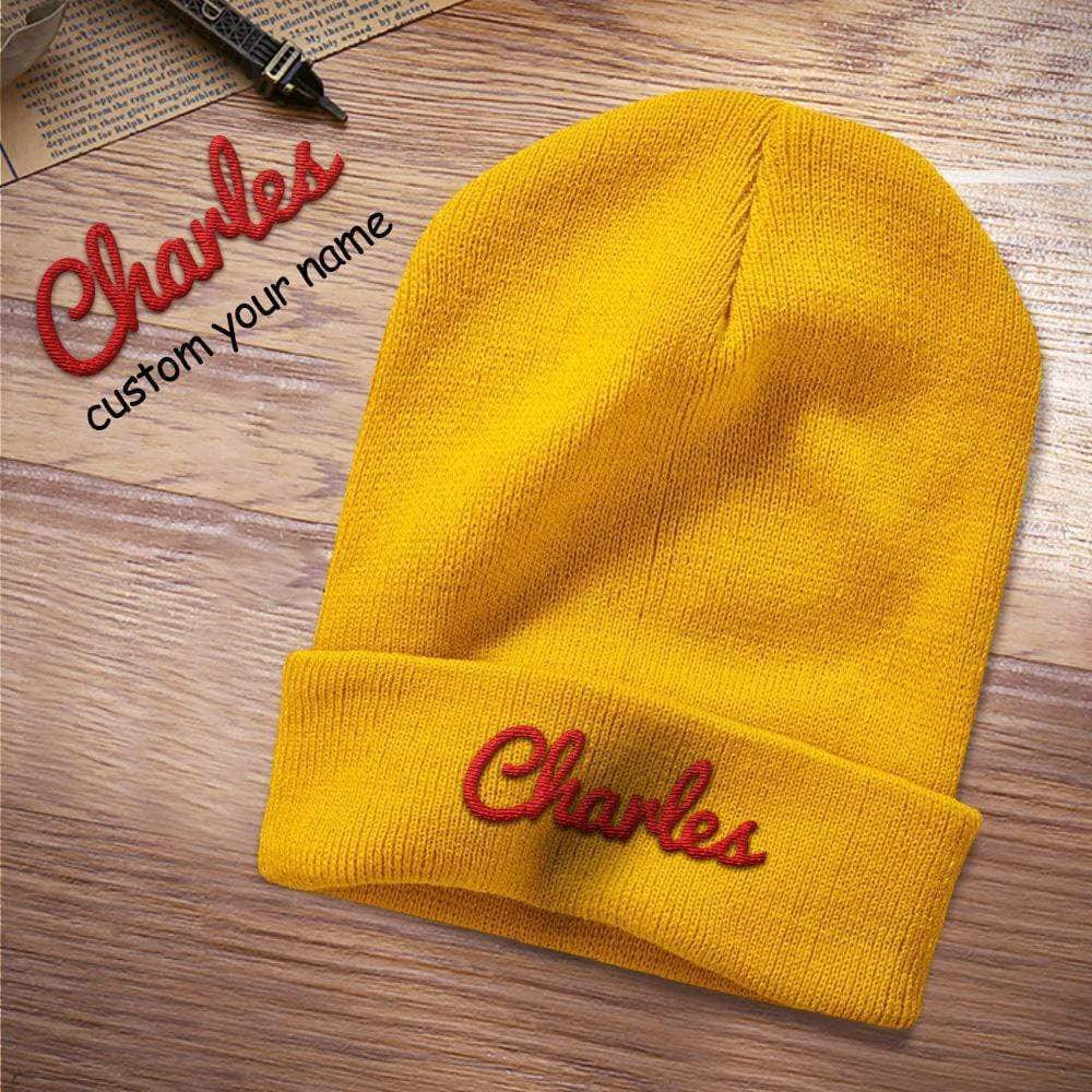 Customize Knitted Hat Custom Embroidery Knitted Hat With Text Gift For Him - Giftlab
