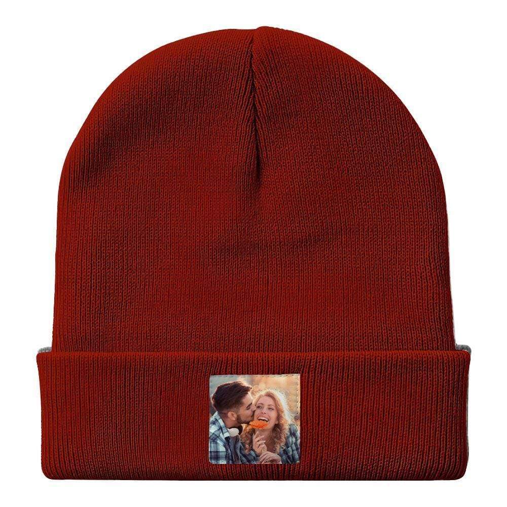 Custom Photo Beanie Hat Custom Knitted Hat Valentine's Day Gifts - 4 Colors - Giftlab