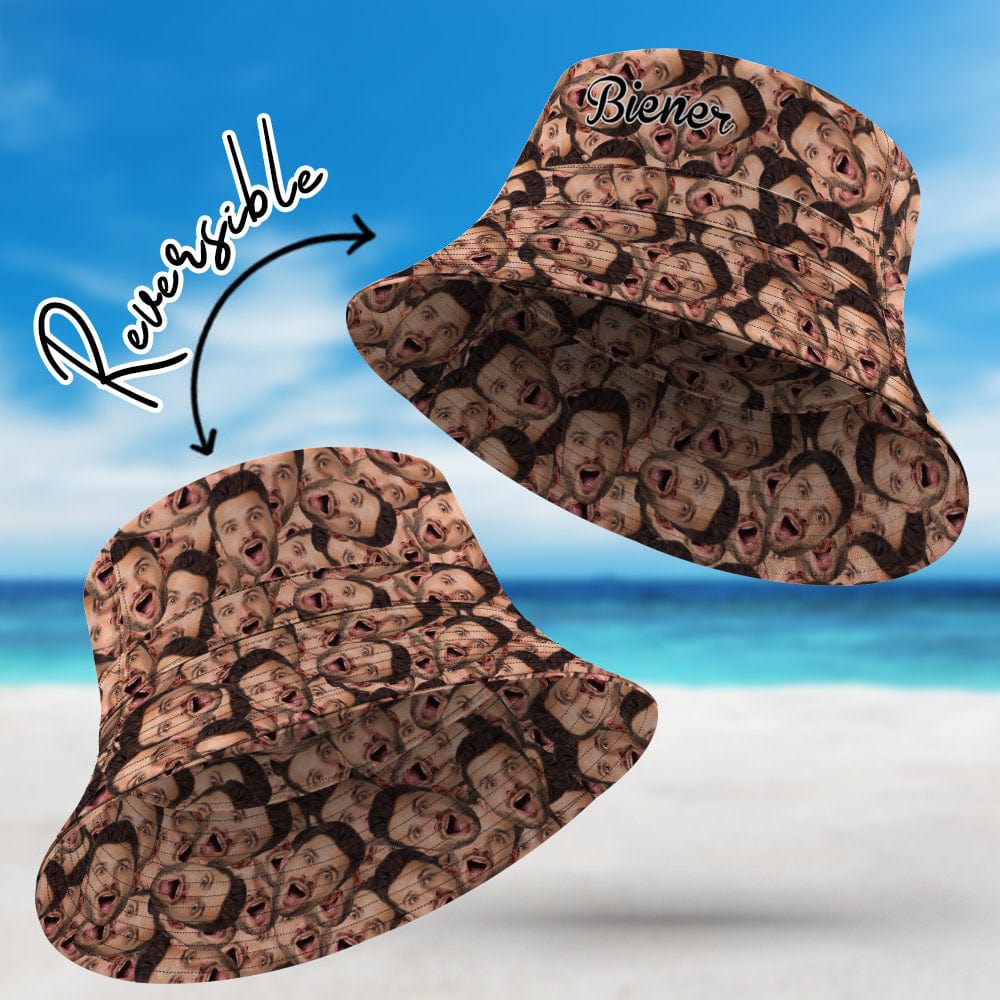 Custom Funny Bucket Hat Double-Side-Wear Reversible Summer Beach Sun Hat - Giftlab