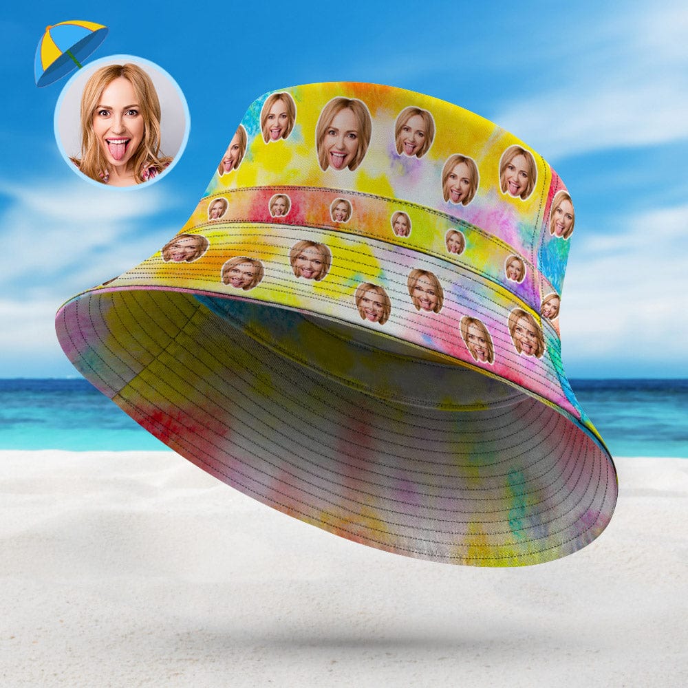 Custom Tie-Dye Bucket Hat Double-Side-Wear Reversible Summer Beach Sun Hat - Giftlab