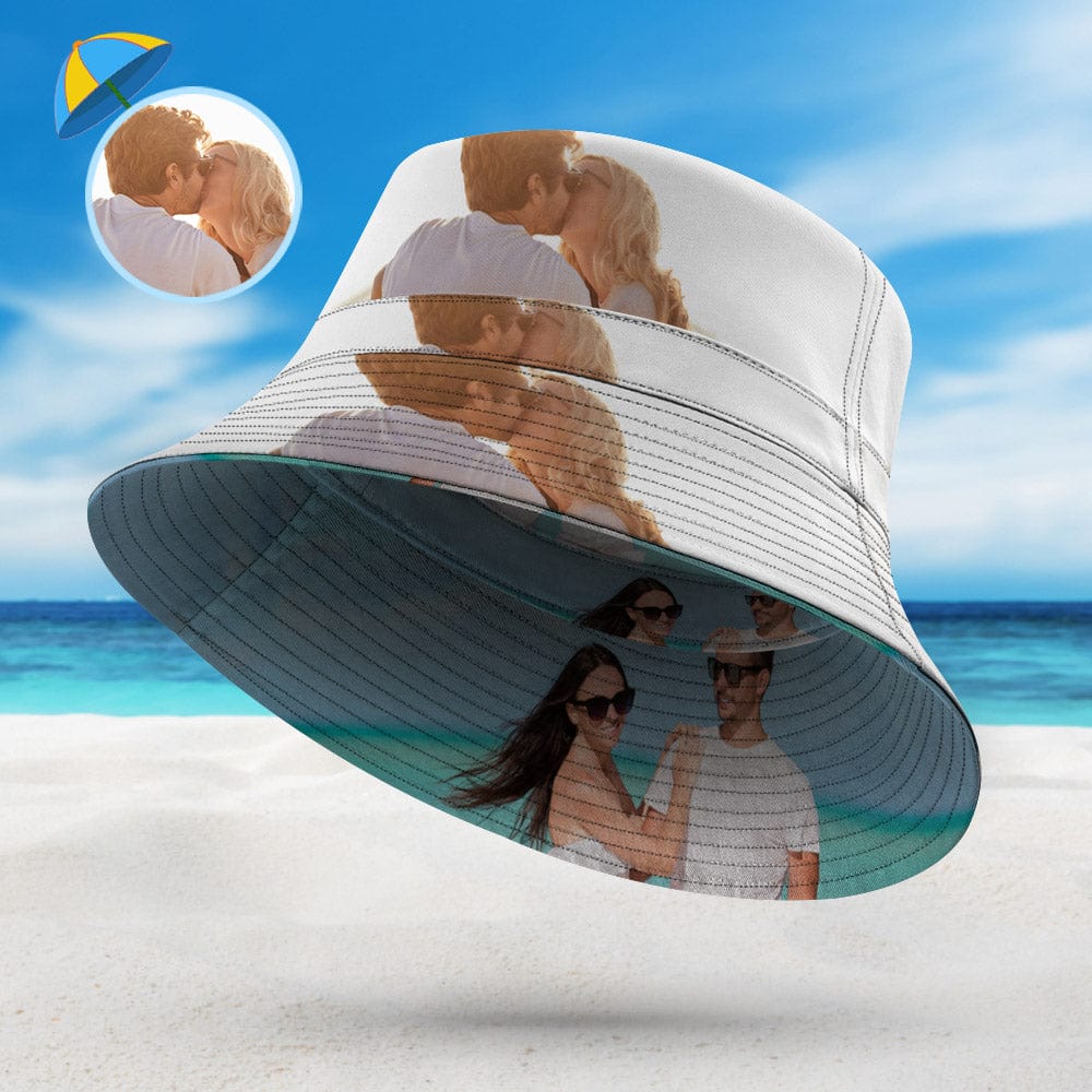 Custom Photo Bucket Hat Double-Side-Wear Reversible Outdoors Beach Fisherman Hat - Giftlab