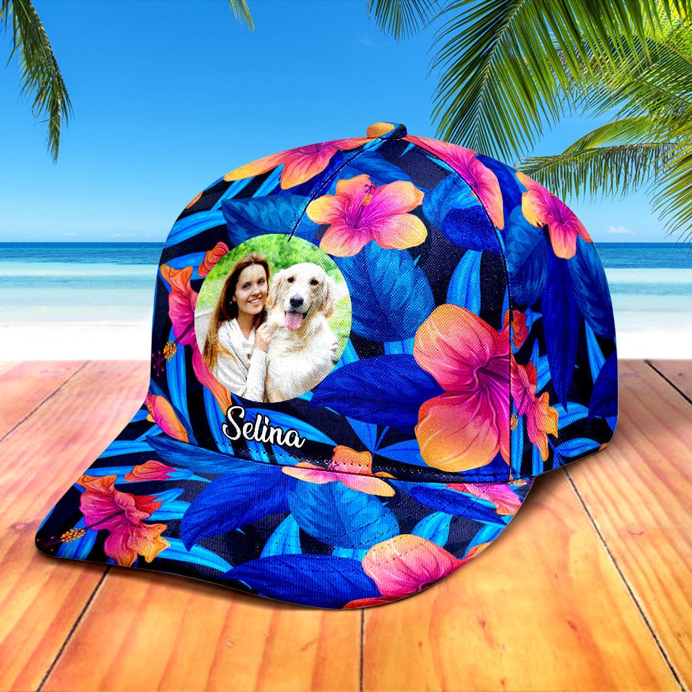 Personalized Photo and Name Hawaiian Style Baseball Cap Gifts for Women Men - Giftlab