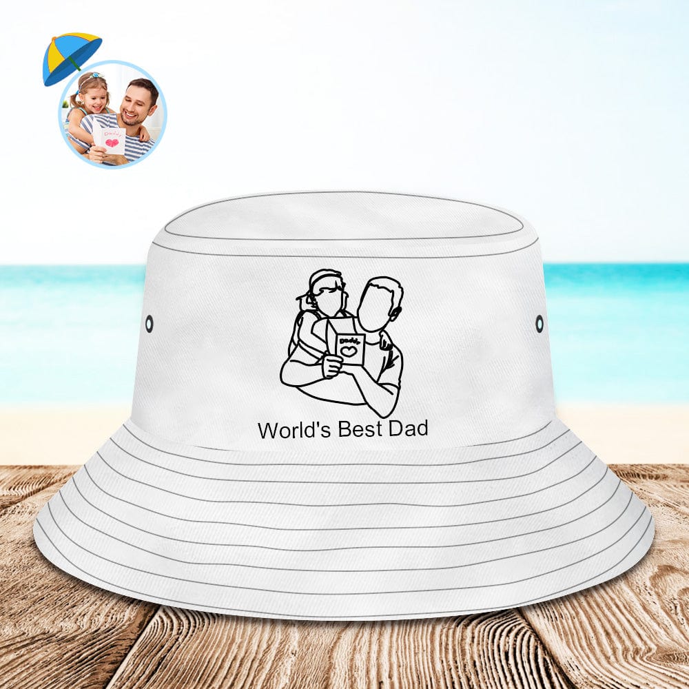 Personalized Bucket Hat Line Drawing Bucket Hat Sun Cap - Giftlab