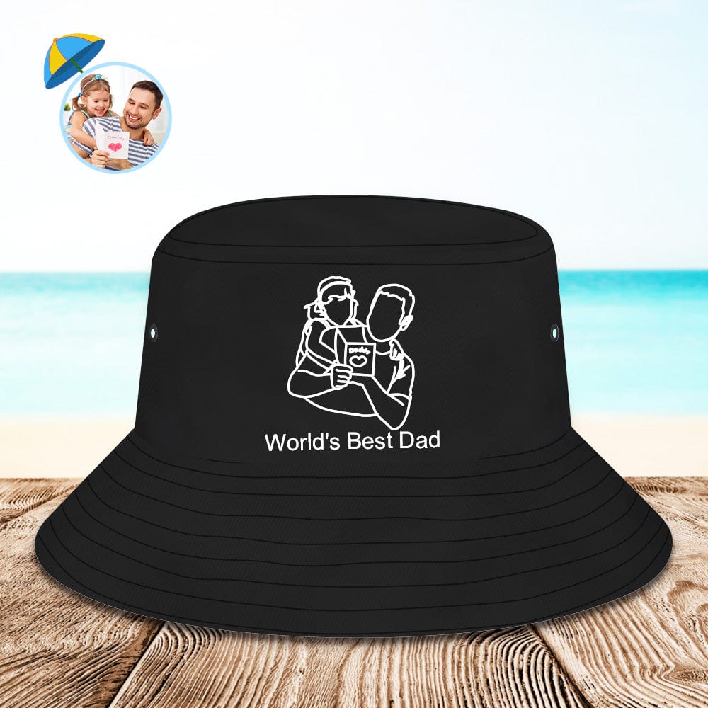 Personalized Bucket Hat Line Drawing Bucket Hat Sun Cap - Giftlab