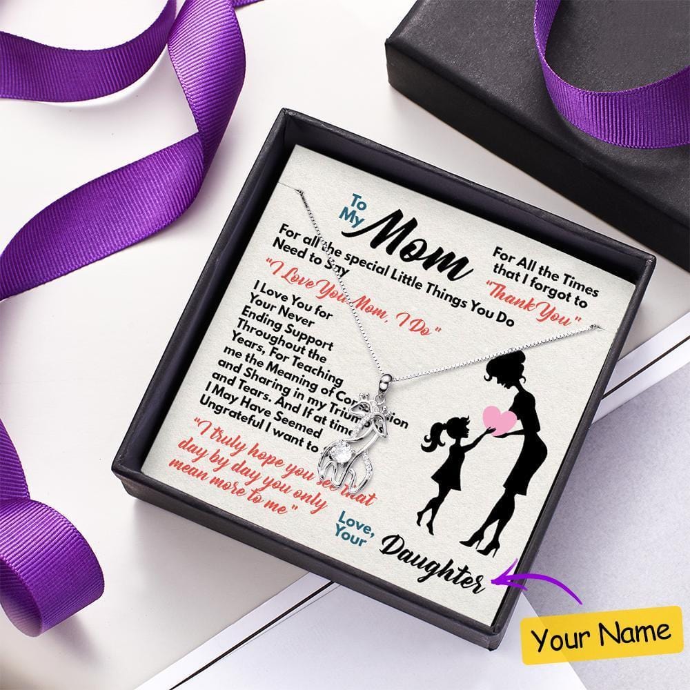 Necklace With Message Card Name Commemoration Gifts for Mom - Giftlab