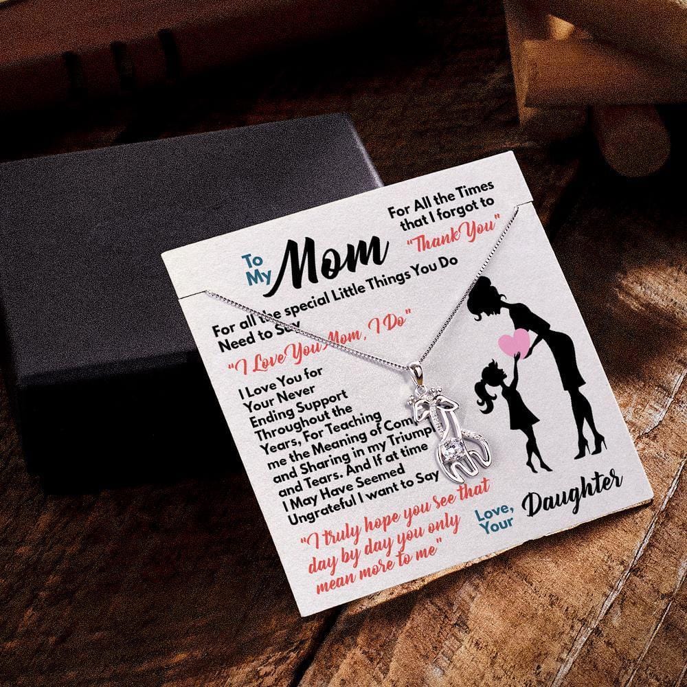 Necklace With Message Card Name Commemoration Gifts for Mom - Giftlab