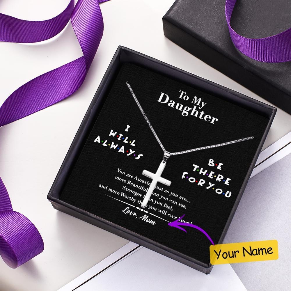 Necklace Cross With Custom Message Card Gift for Daughter - Giftlab